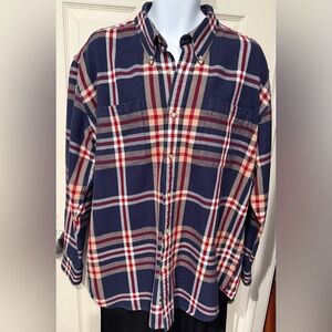 RedHead Navy and Red Plaid Heavyweight Button-Down Shirt